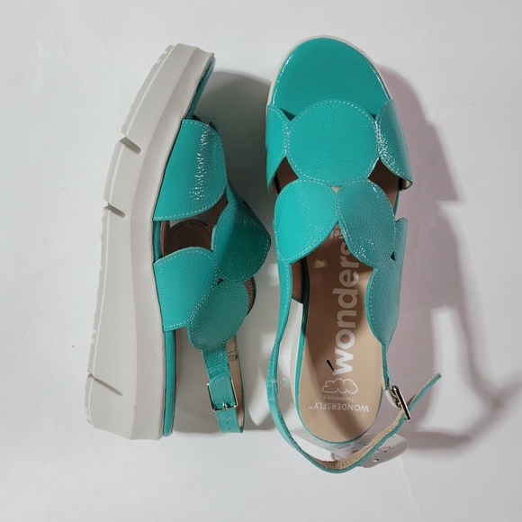 Wonders wedge sandals rubber heel slingback nwt - Picture 2 of 4